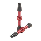 AS0157 55mm ALLOY TUBELESS PRESTA VALVE STEM PAIR RED (d)