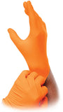 ORANGE LIGHTNING 6mm THICK NITRILE MECHANICS GLOVES L 100/BX