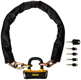 OnGuard Mastiff Chain Lock with Keys: 3.7' x 10mm, Black/Yellow
