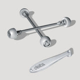 HubLox Anti Theft Bolt-On Wheel Skewers, F/R, Silver