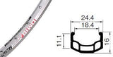 DM18 27.5" (650b) RIM MSW 36h S/V SIL  17.8/23.8