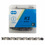 K1 1/2x1/8 112L KOOL CHAIN 9.4mm WIDE BMX CHAIN NP/BLK