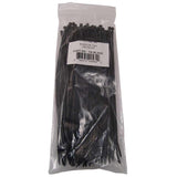 Zip Tie Kit, 8", Black, 100pcs