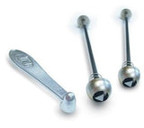 HubLox Anti Theft Bolt-On Wheel Skewers, F/R, Silver