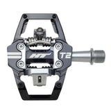 HT Components T2 Pedals - Dual Sided Clipless with Platform, Aluminum, 9/16", Black