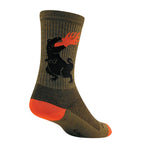 SockGuy Dinosaur Wool Socks - 6", Green, Large/X-Large