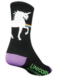 SockGuy Crew Unicorn Magic Socks - 6", Black, Large/X-Large