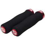 Locking MTB Contour Foam Grip Set, Black/Red  NLA