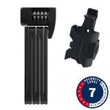 Abus BORDO Lite 6055C/85 Folding Lock - Combination, SH Bracket, 2.8', 5mm, Black, Black