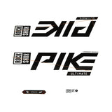 Rockshox Fork Decal Kit - Pike Ultimate, 27.5"/29", Gloss Black/Silver