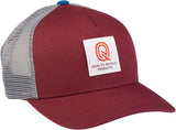 QBP Brand Logo Patch Hat - Maroon/Royal/Gray, Adjustable