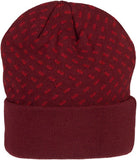 QBP Brand Chevron Beanie - Maroon/Burgundy, One Size