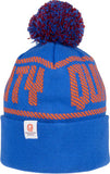 QBP Brand Quality Pom Beanie - Royal Blue/Orange, One Size