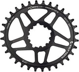 0-Offset 3-Bolt Oval Chainring (DropStop-B), 32T, Blac