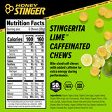 Honey Stinger Caffeinated Energy Chews - Stingerita Lime, Box of 12 Packets