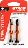 Universal+ Presta Valves, Tall (53mm), Pair, Black