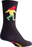 Rasta Squatch Crew Socks, 9-13, Black