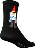SockGuy Crew Gnomies Socks - 6", Black, Small/Medium