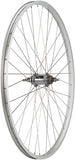 Quality Wheels Value Single Wall Series Coaster Brake Rear Wheel - 700c, 3/8" x 124mm, Coaster Brake, 3 Prong Cog, Silver, 36H