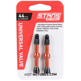 Universal+ Presta Valves, Tall (53mm), Pair, Black