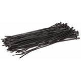 Zip Tie Kit, 8", Black, 100pcs
