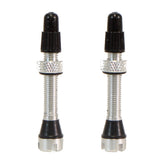 Tubeless Presta Valve Stem, 40mm, Pair, Silver